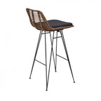 Capurgana - Lot De 2 Chaises De Bar Design - Rotin - Bois foncé