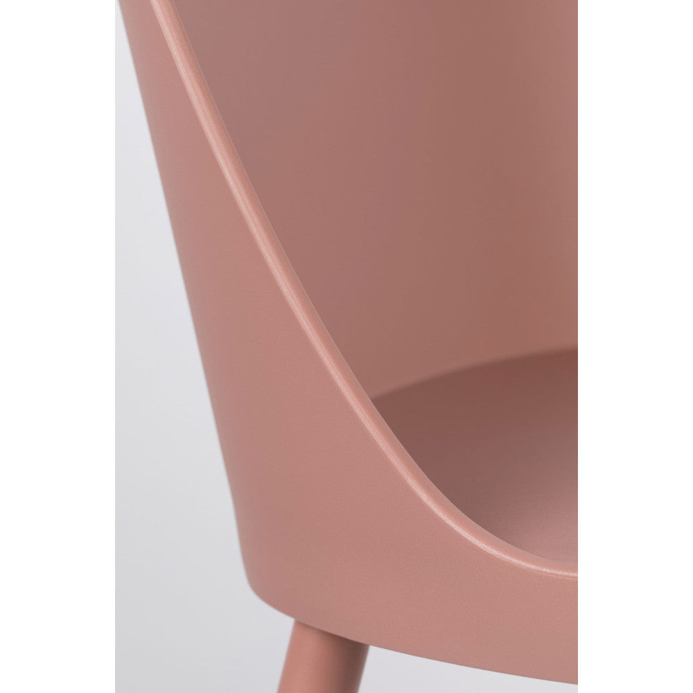 Pip - Lote de 2 sillas - Resina y metal - Rosa