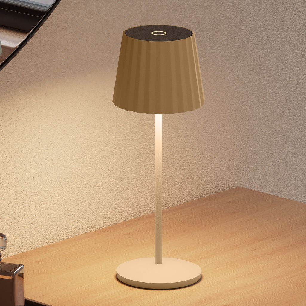 Abby - Wireless Table Lamp - Steel - Beige