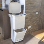 Poubelle De Tri Roulettes Valoris - 45L - Blanc