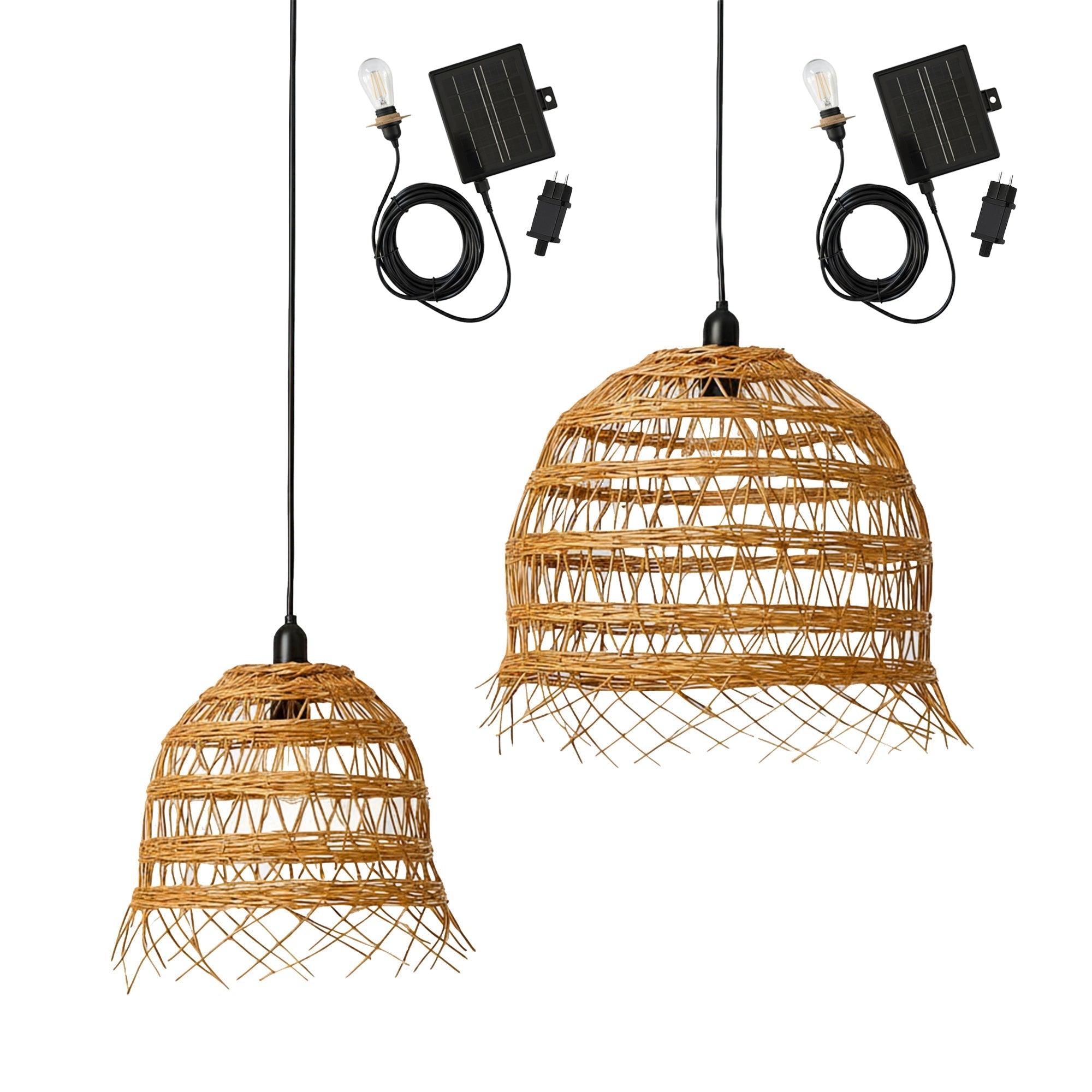 Hawaii Long - Lámpara colgante solar - Poliratán - Beige