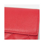 Chanel - Portfel Cc Box Gusset Flap Medium Skórzany - Czerwony