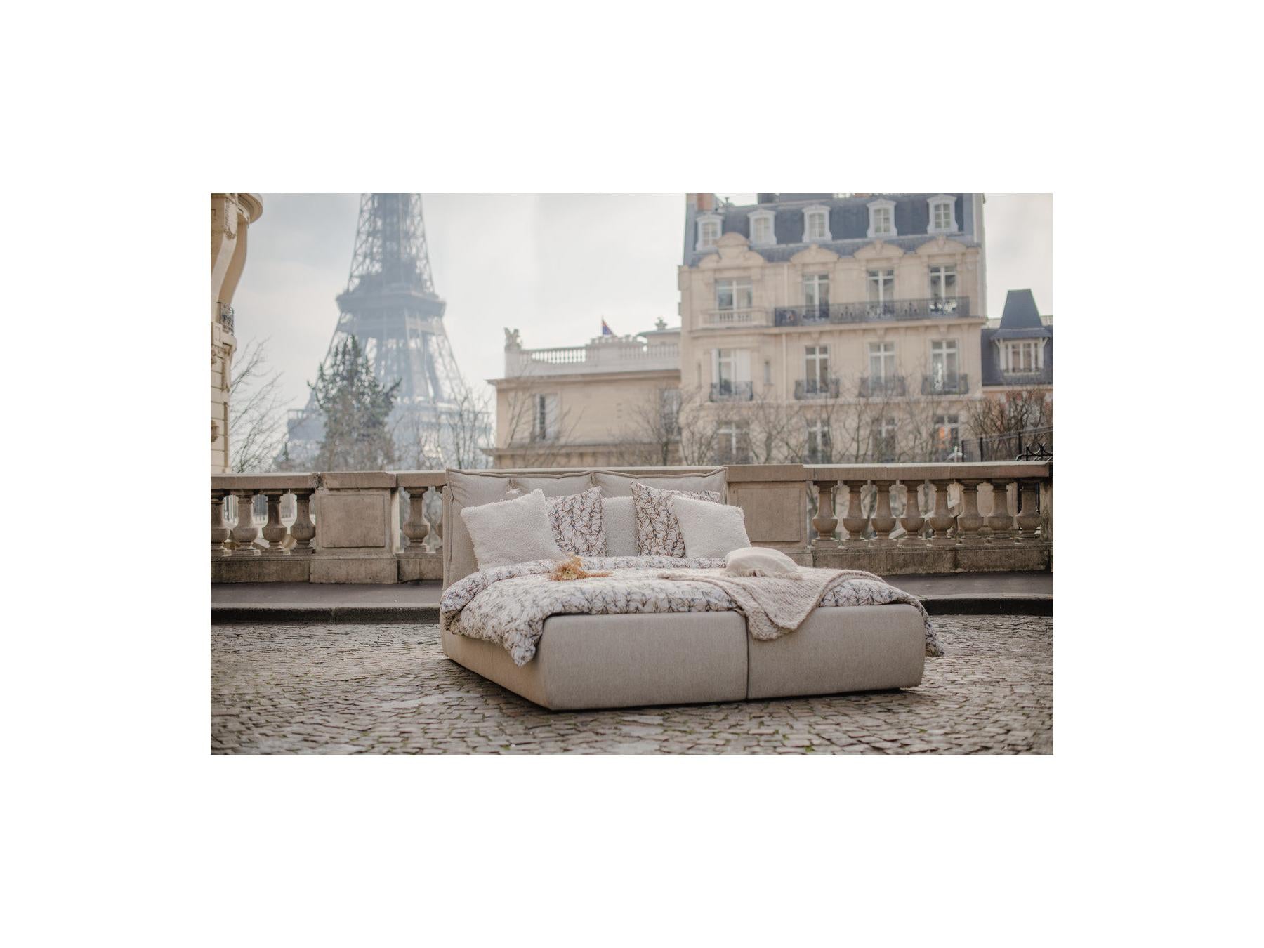 Garance - Ottoman Bed with Pillow-Effect Headboard