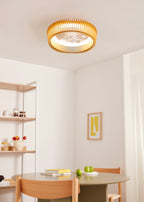 Wind Craft - Ventilateur De Plafond 20W Silencieux Pales Orientables Avec Lumière Led - Blanc/Bois Clair