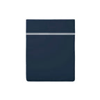 Annecy - Drap Plat - Satin De Coton - Blanc / Bleu Foncé