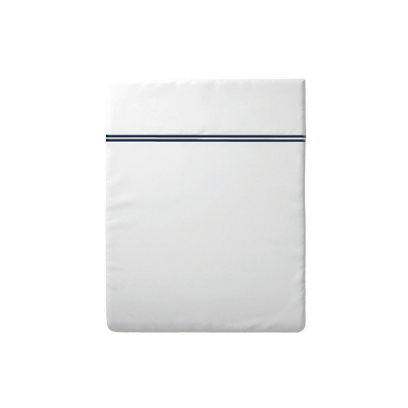 Annecy - Drap Plat - Satin De Coton - Bleu Foncé / Blanc