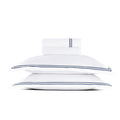 Annecy - Ensemble De Draps - Satin De Coton - Bleu Foncé / Blanc