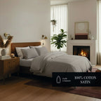 Annecy - Drap Plat - Satin De Coton - Taupe / Taupe