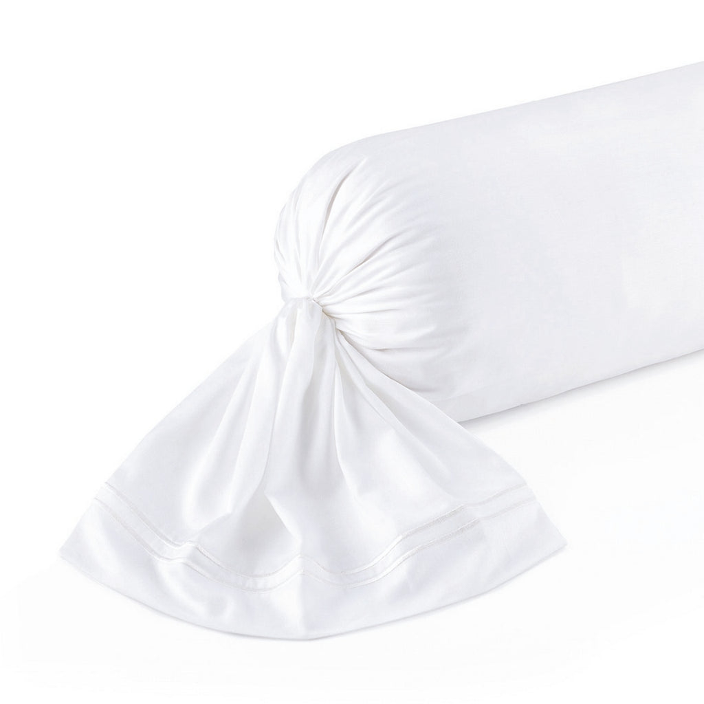 Annecy - Taie De Traversin - Satin De Coton - Blanc / Blanc