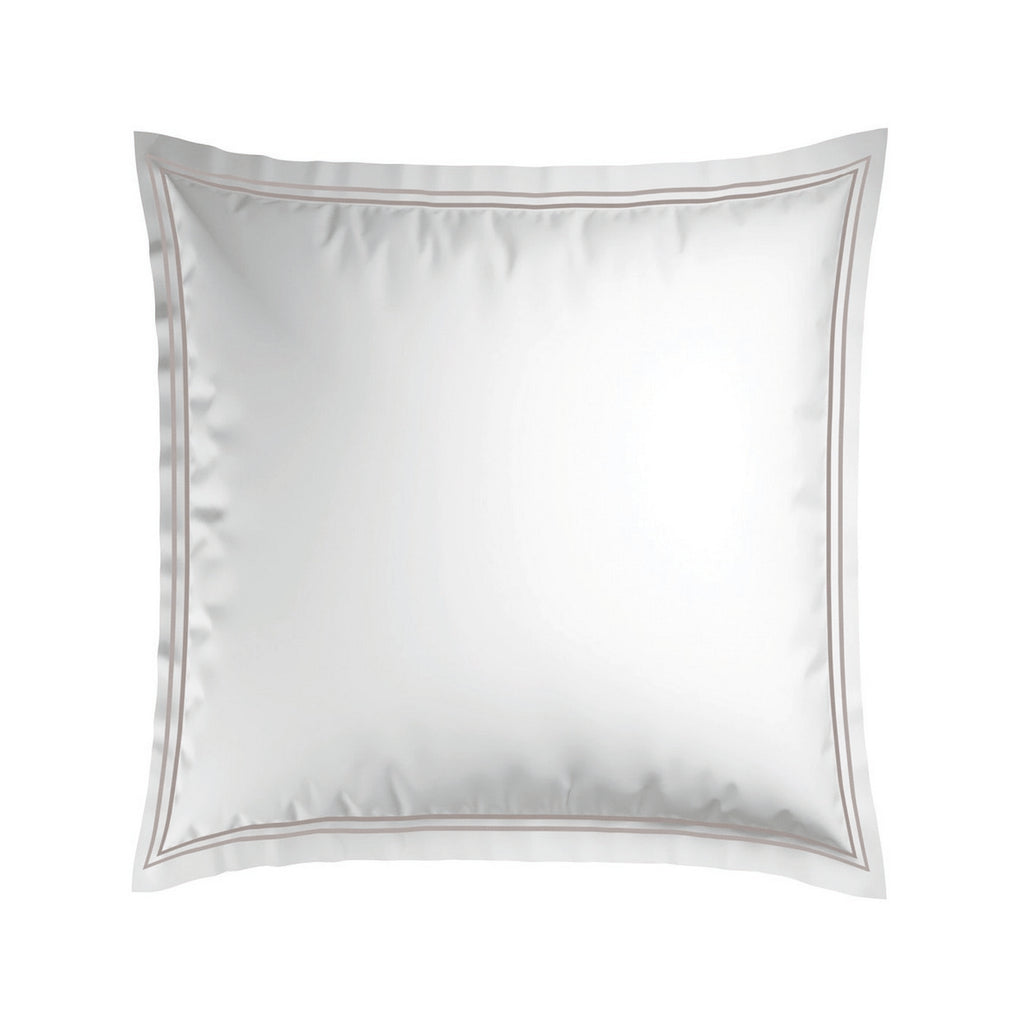 Annecy - Taie D'Oreiller - Satin De Coton - Taupe / Blanc