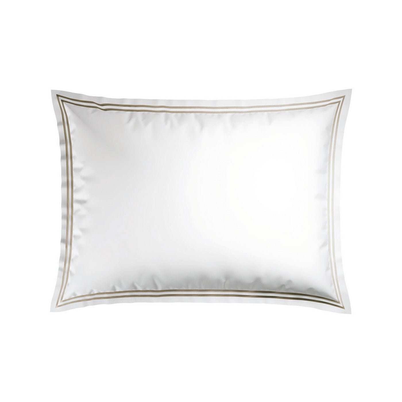 Annecy - Taie D'Oreiller - Satin De Coton - Taupe / Blanc