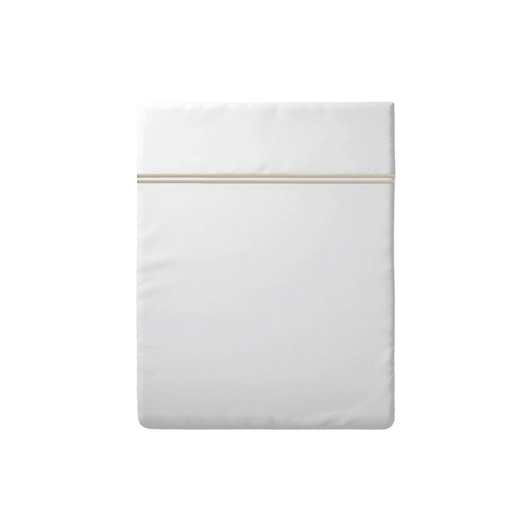 Annecy - Drap Plat - Satin De Coton - Taupe / Blanc
