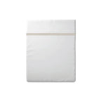 Annecy - Drap Plat - Satin De Coton - Taupe / Blanc