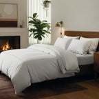 Annecy - Drap Plat - Satin De Coton - Taupe / Blanc