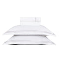 Annecy - Ensemble De Draps - Satin De Coton - Gris / Blanc
