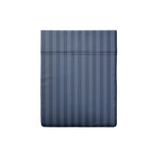 Dobby Stripe Woven Sheet Set - Drap Plat - Satin De Coton - Bleu 06