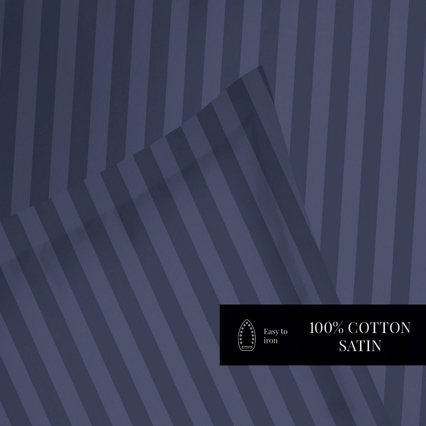Dobby Stripe Woven - Housse De Couette + Taie D'Oreiller - Satin De Coton - Blue 11
