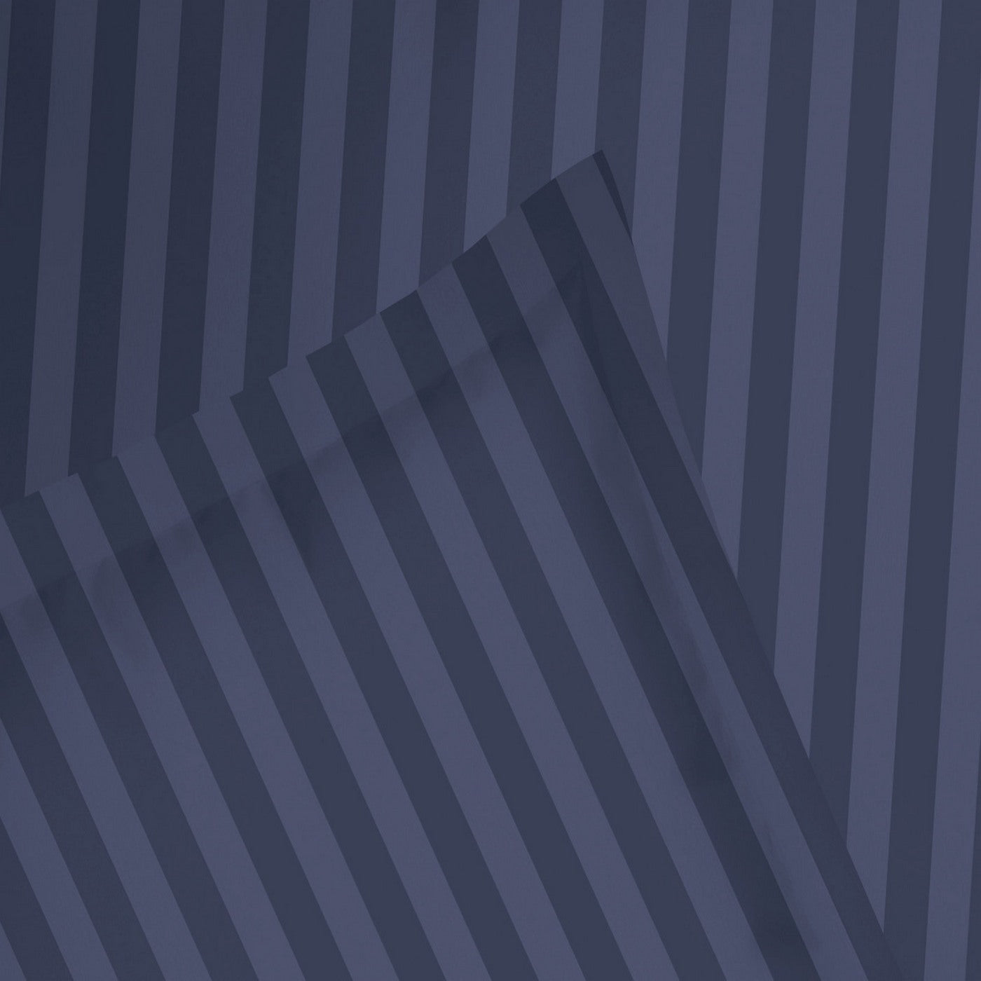 Dobby Stripe Woven Sheet Set - Drap Plat - Satin De Coton - Blue 11