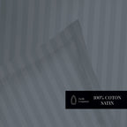 Dobby Stripe Woven - Housse De Couette + Taie D'Oreiller - Satin De Coton - Gris 02