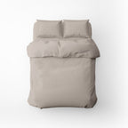 Dobby Stripe Woven - Housse De Couette + Taie D'Oreiller - Satin De Coton - Taupe 01
