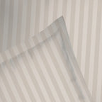 Dobby Stripe Woven - Housse De Couette + Taie D'Oreiller - Satin De Coton - Taupe 01