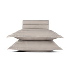 Dobby Stripe Woven - Ensemble De Draps - Satin De Coton - Taupe 01