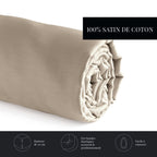 Uni - Drap-Housse - Satin De Coton - Taupe 01