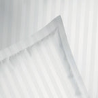 Dobby Stripe Woven Sheet Set - Taie D'Oreiller - Satin De Coton - Blanc 01