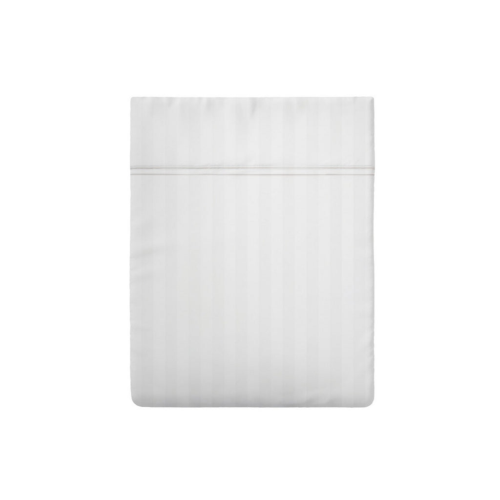 Dobby Stripe Woven - Drap Plat - Satin De Coton - Blanc 01