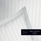 Dobby Stripe Woven - Drap Plat - Satin De Coton - Blanc 01
