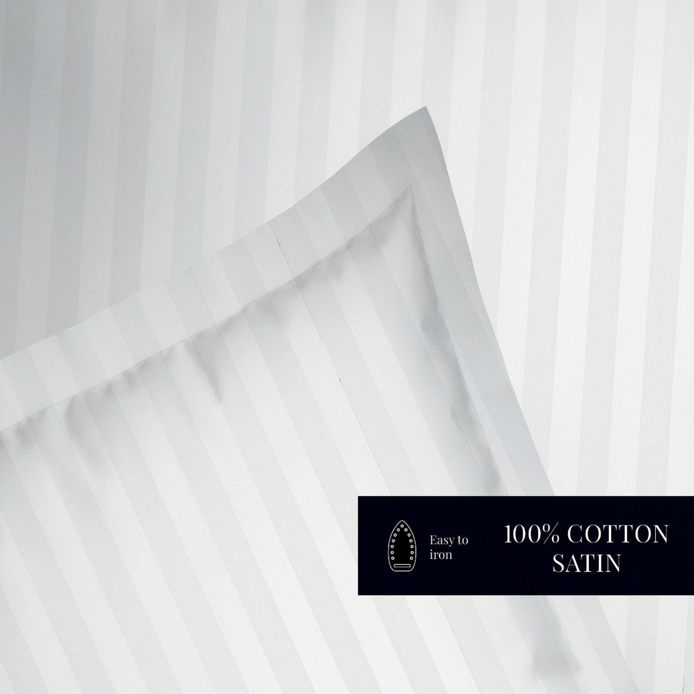 Dobby Stripe Woven - Drap Plat - Satin De Coton - Blanc 01
