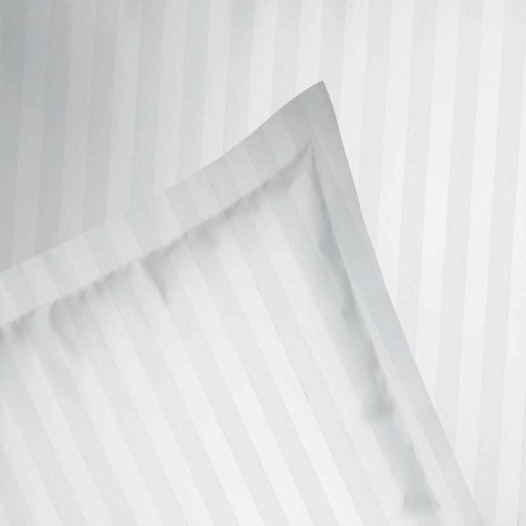 Dobby Stripe Woven - Drap Plat - Satin De Coton - Blanc 01