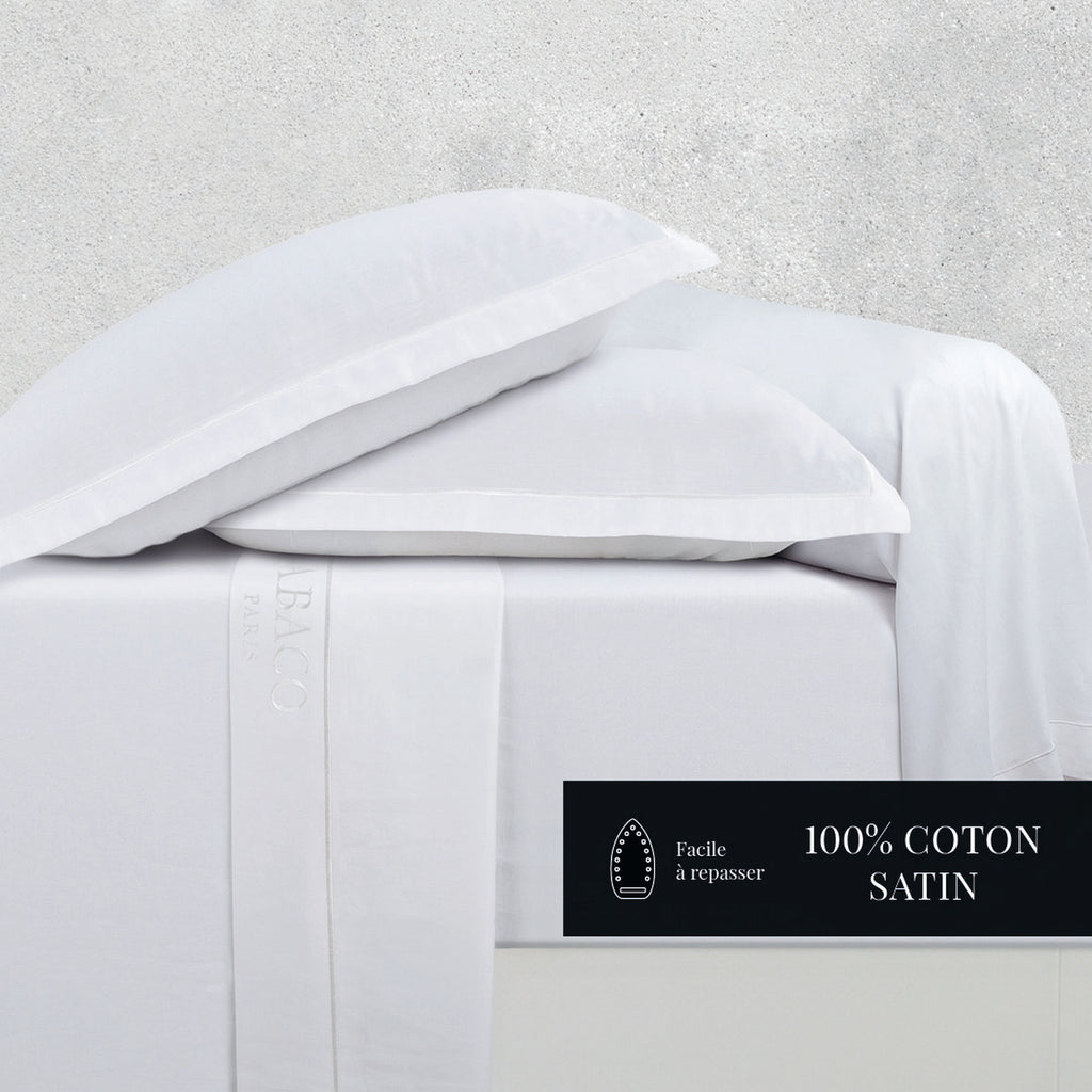 Uni 1 Baratta - Taie D'Oreiller - Satin De Coton - Blanc 01