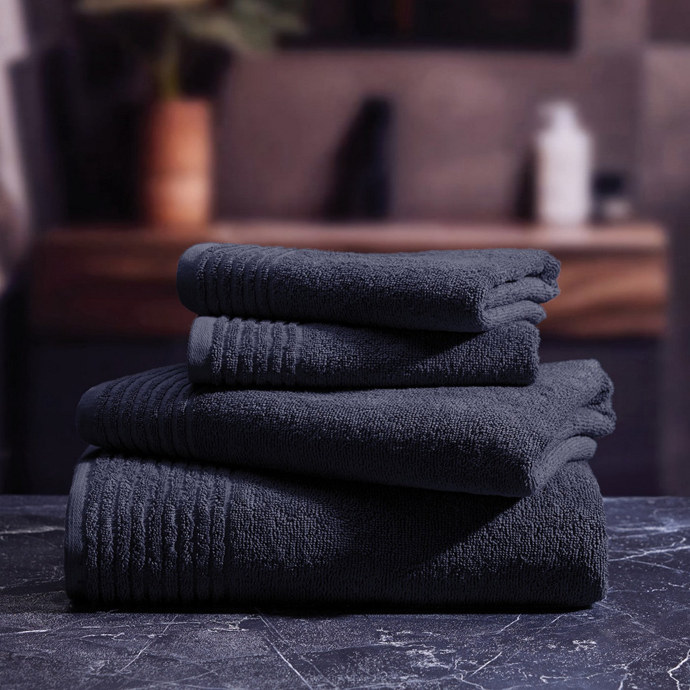 Ecume - Gant De Toilette Coton Peigné Lt - Bleu Marine