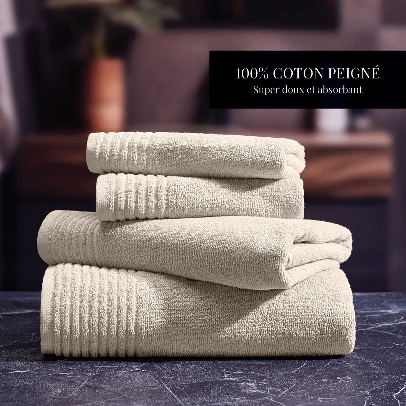 Ecume - Gant De Toilette Coton Peigné Lt - Ivoire