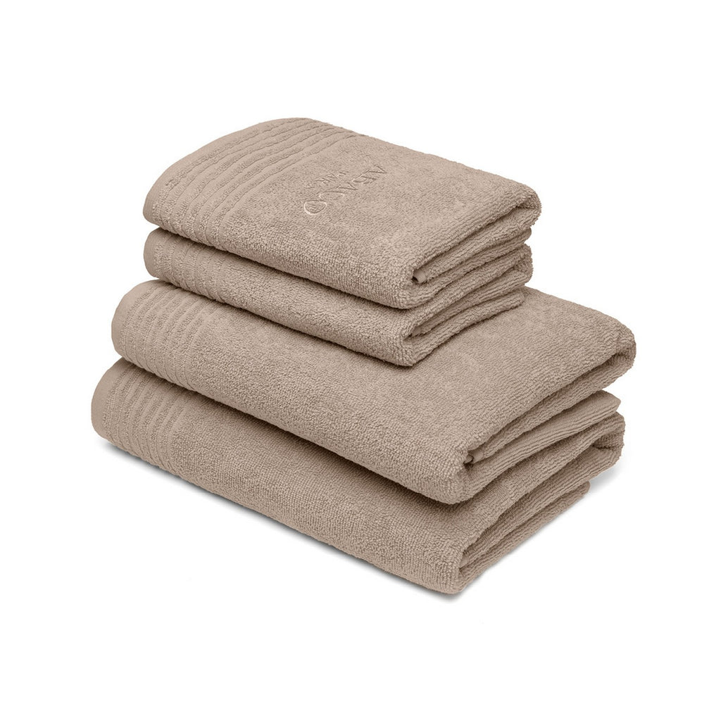 Ecume - Serviette + Drap De Bain Coton Peigné Lt - Taupe
