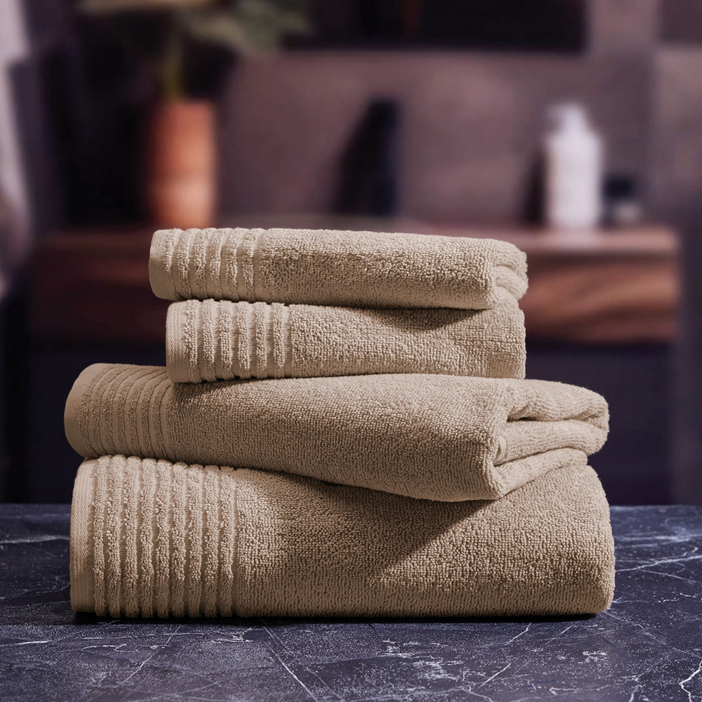 Ecume - Serviette De Bain Coton Peigné Lt - Taupe