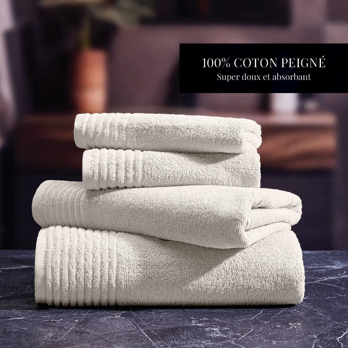 Pattern 19 - Tapis De Bain Coton - Blanc