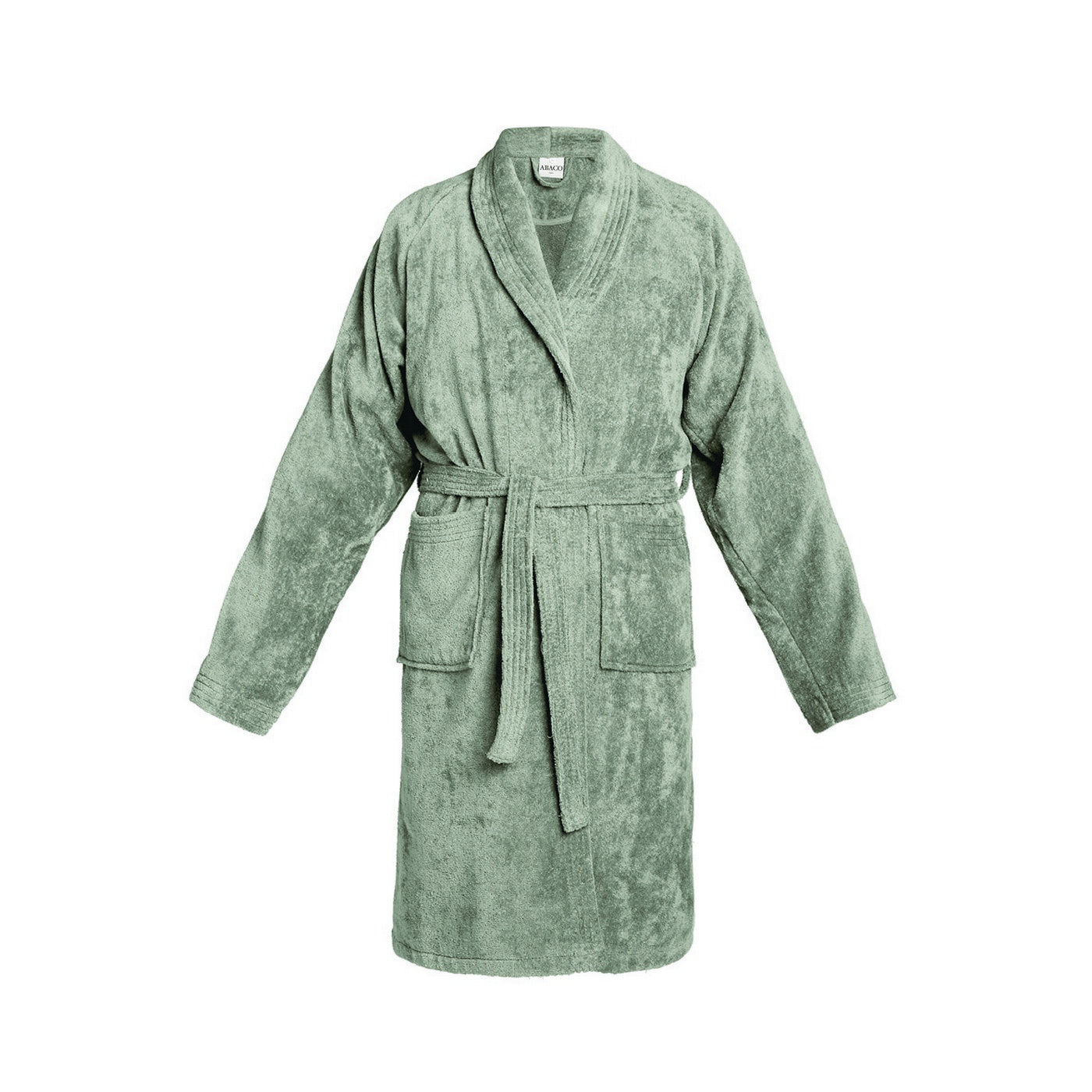 Uni - Peignoir À Col Châle Velours De Coton - Vert Sauge