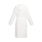 Uni - Peignoir Coton Velours Avec Capuche - Blanc