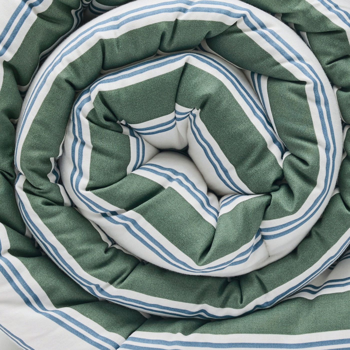 Soline - Édredon Avec Glands - Satin De Coton - Vert / Bleu