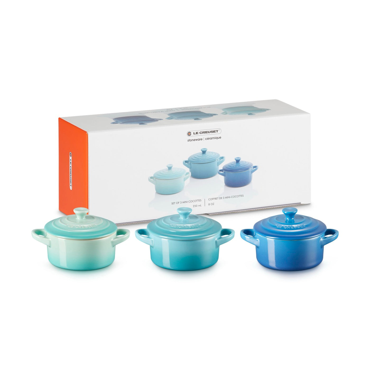 Set 3 Mini-Cocottes Céramique - 250ml/10Cm - Céramique - Multicolore