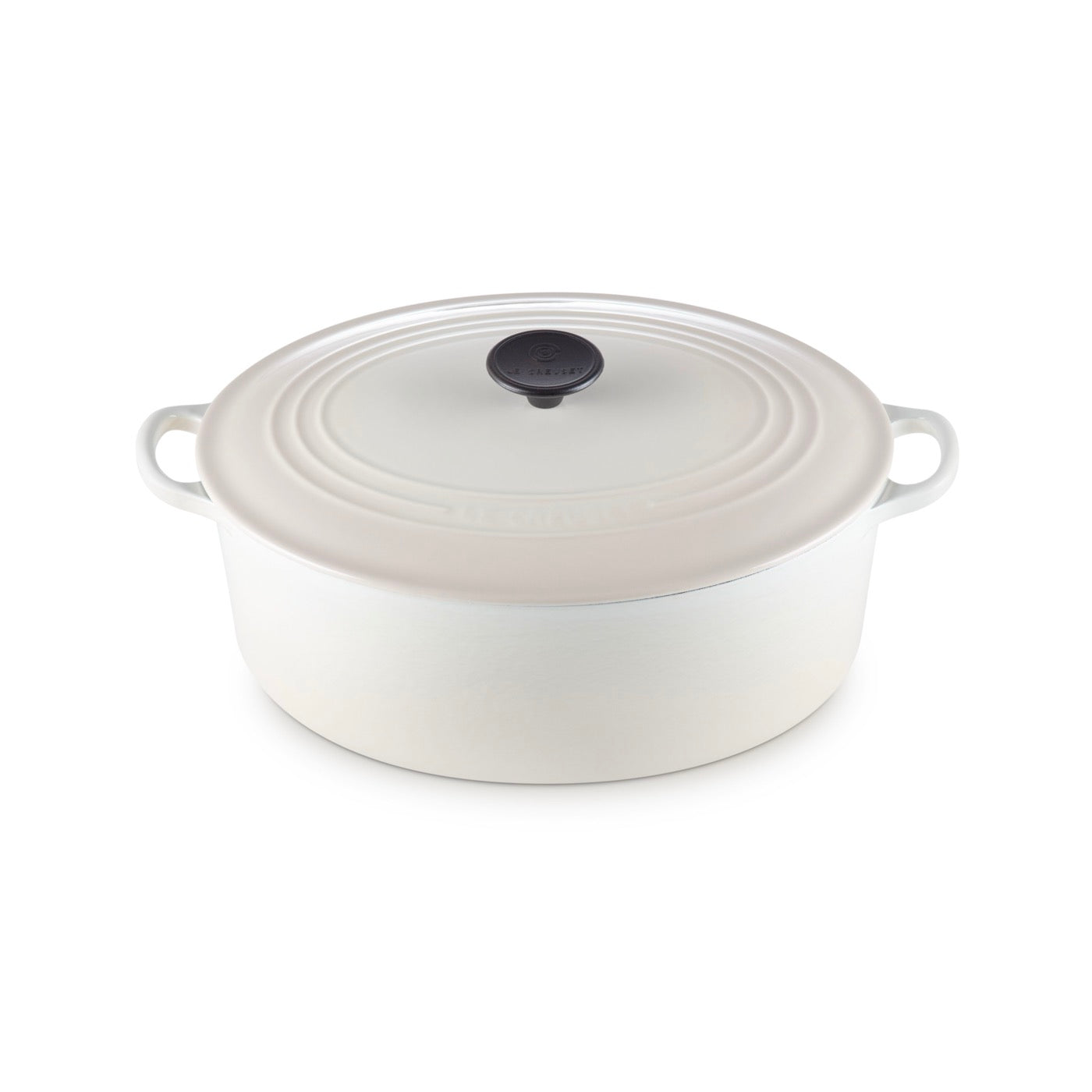 Cazuela Tradición Ovalada - Hierro Fundido Esmaltado - 31Cm - Merengue - Botón Fenólico