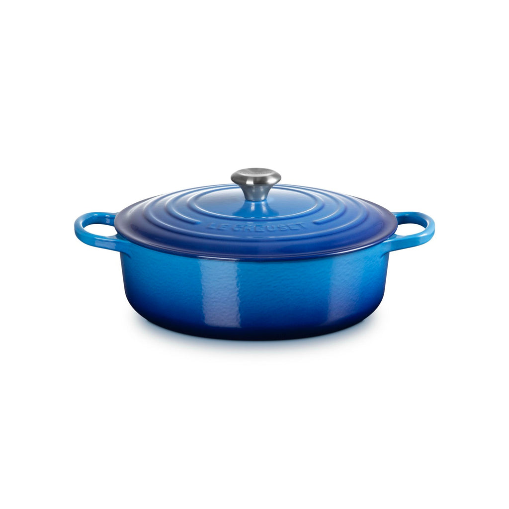 Cocotte Risotto Signature - Hierro Fundido Esmaltado - 30 Cm - Azur - Botón Inox