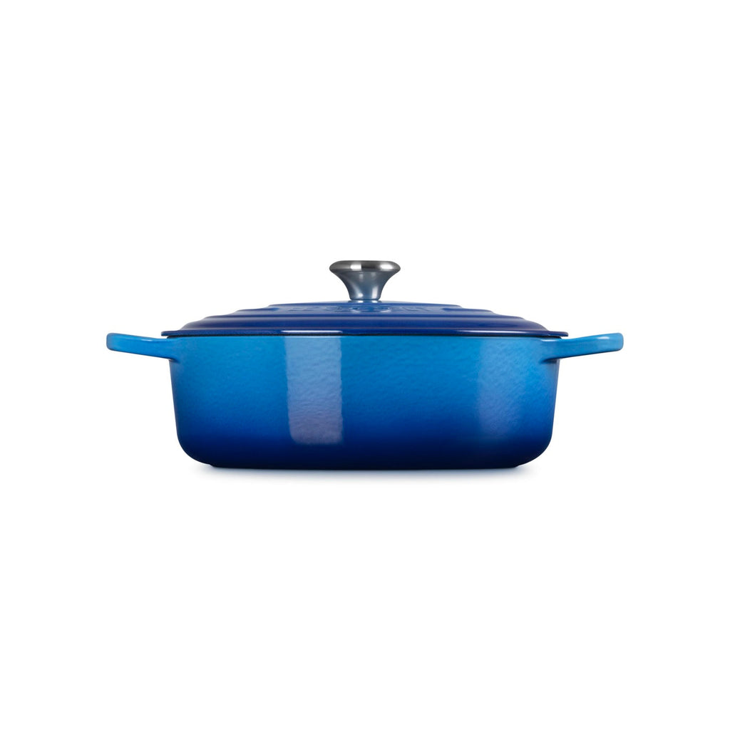 Cocotte Risotto Signature - Hierro Fundido Esmaltado - 30 Cm - Azur - Botón Inox