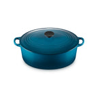 Cocotte Ovale Tradition - Fonte Émaillée - 31Cm - Deep Teal - Bouton Phénolique