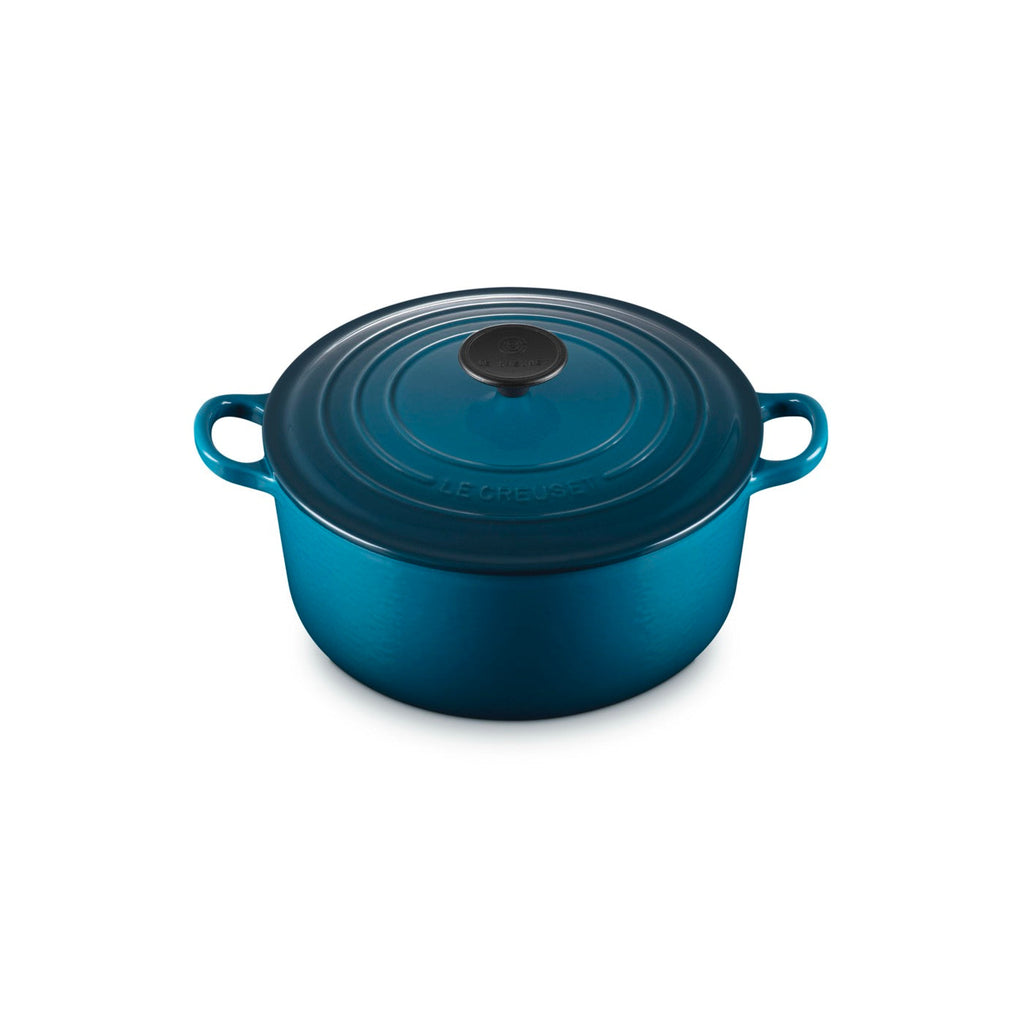 Cocotte Redonda Tradition - Hierro Fundido Esmaltado - 24 cm - Deep Teal - Botón Fenólico