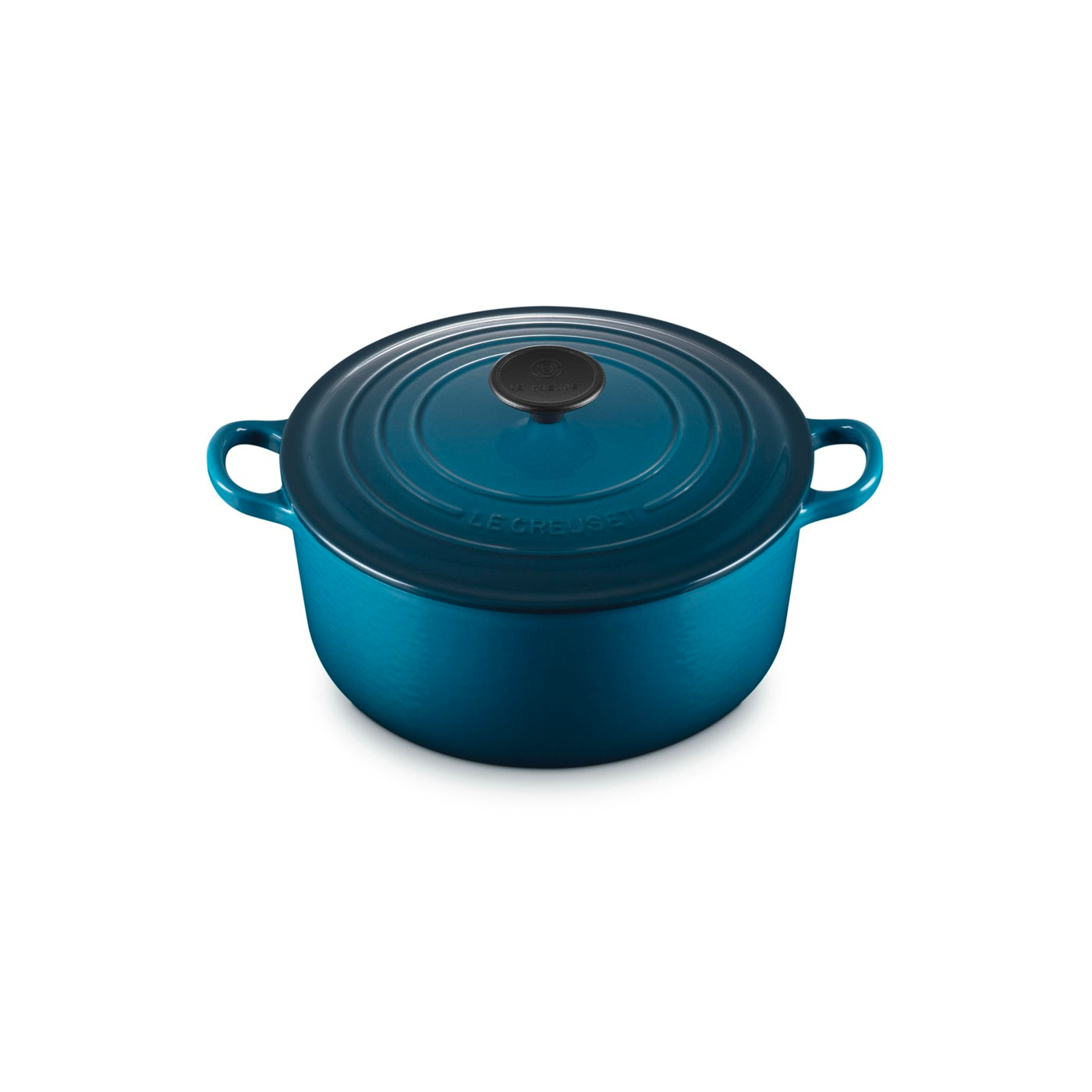 Cocotte Redonda Tradition - Hierro Fundido Esmaltado - 24 cm - Deep Teal - Botón Fenólico