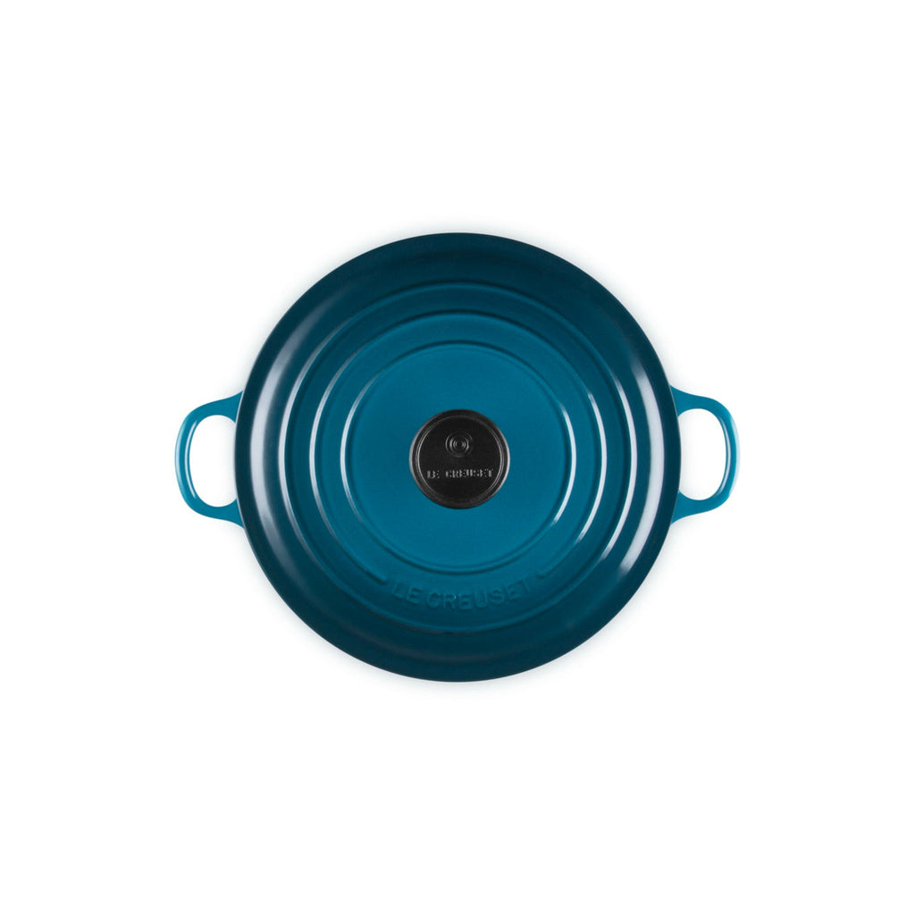 Cocotte Redonda Tradition - Hierro Fundido Esmaltado - 24 cm - Deep Teal - Botón Fenólico
