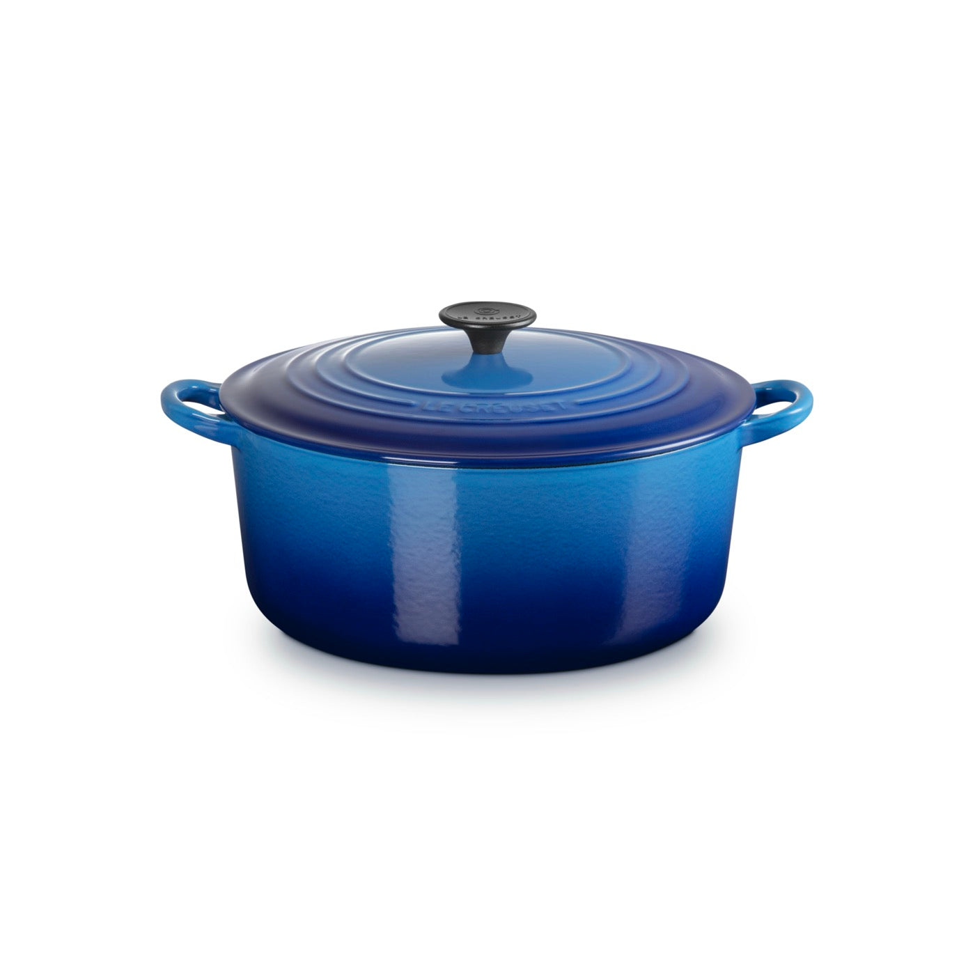 Cocotte Ronde Tradition - Fonte Emaillée - 28Cm - Azur - Bouton Phénolique